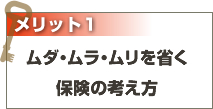メリット１：ムダ・ムラ・ムリを省く保険の提供